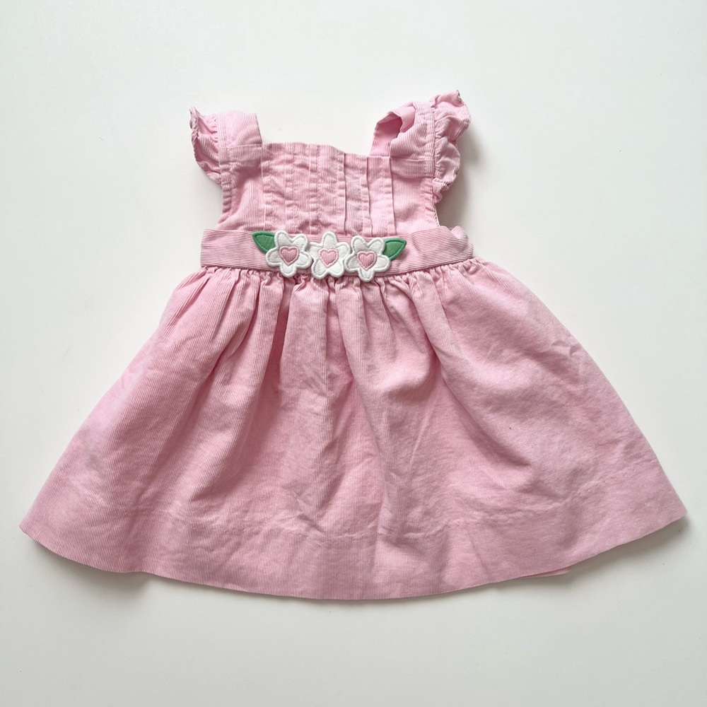 Florence Eisemen Pink Flower Corduroy Dress